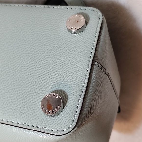 NWOT Michael Kors Benning Mint Leather Satchel W/ Wallet - Picture 10 of 16